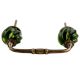Olive Green Interior Cut Glass Bridge Handle